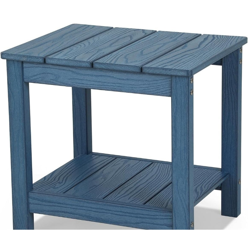 Blue 2‑Tier HIPS Weather‑Resistant Patio Side Table