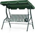 Green 3‑Seat Outdoor Porch Swing