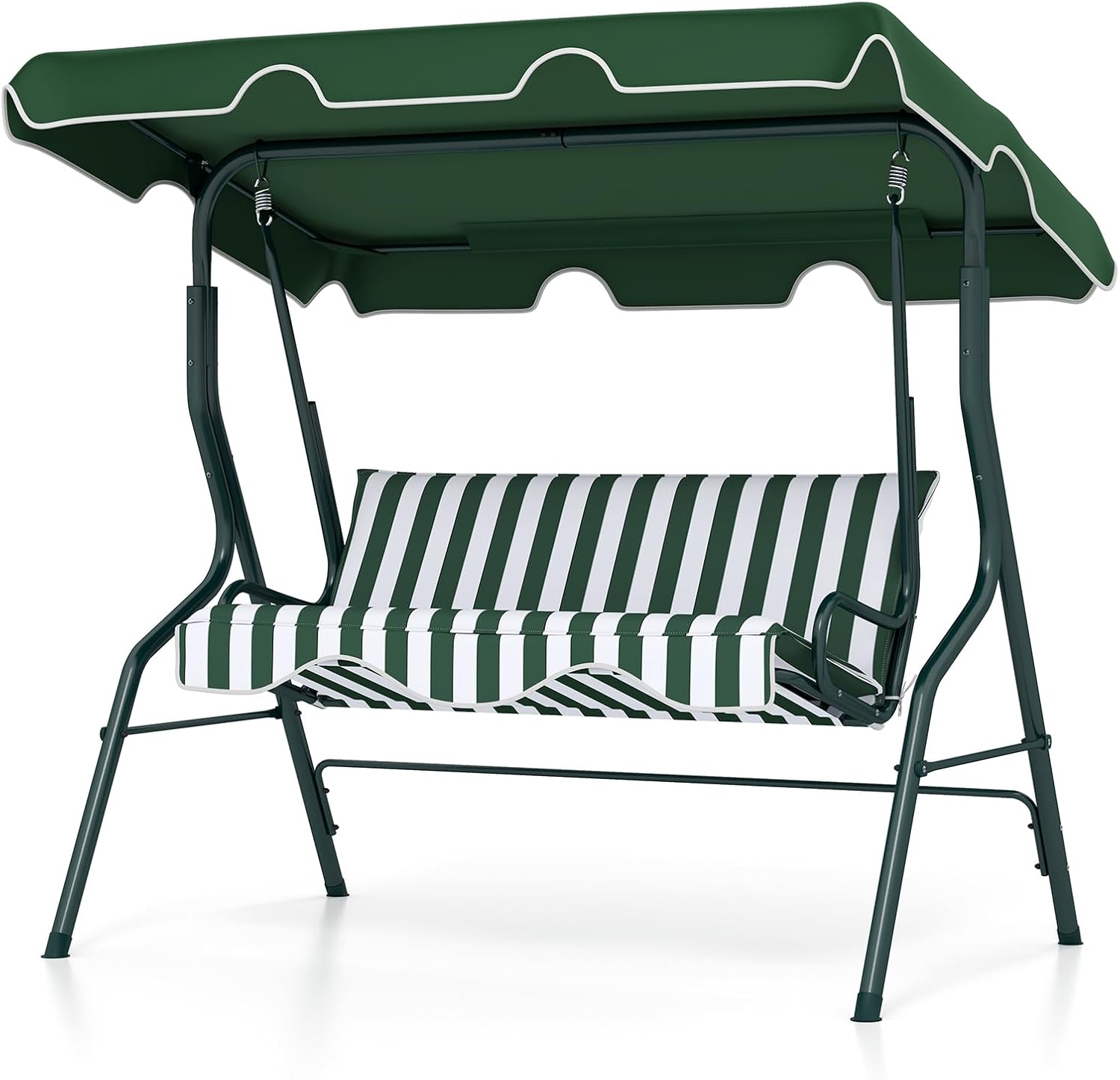 Green 3‑Seat Outdoor Porch Swing