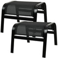 Black Portable Outdoor Patio Ottoman Footstools