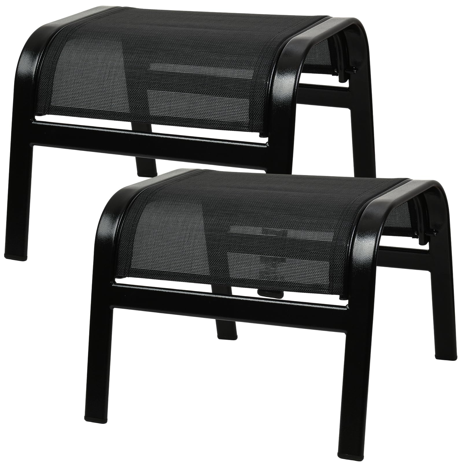 Black Portable Outdoor Patio Ottoman Footstools