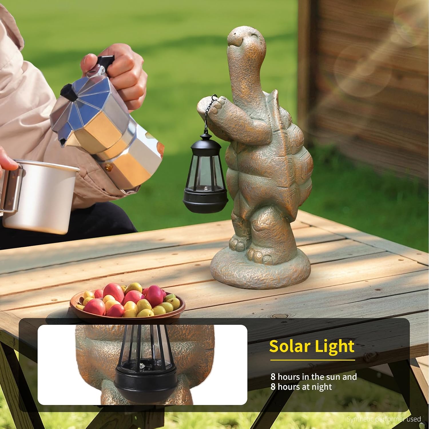 Solar Turtle Garden Statue With Lantern