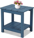 Blue 2‑Tier HIPS Weather‑Resistant Patio Side Table