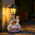 Solar Resin Dog Garden Welcome Statue