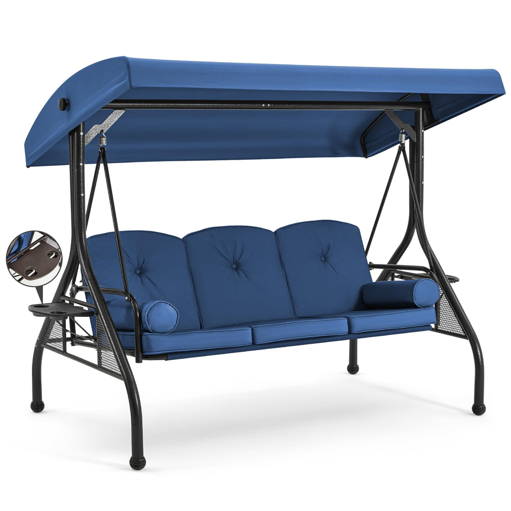 3‑Seat Outdoor Porch Swing Bench