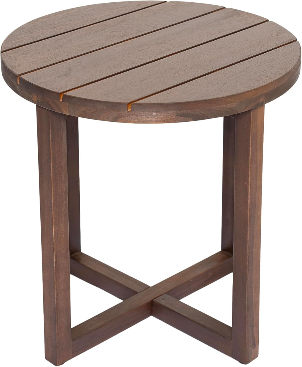 Dark Oak Acacia Wood Outdoor Round Side Table