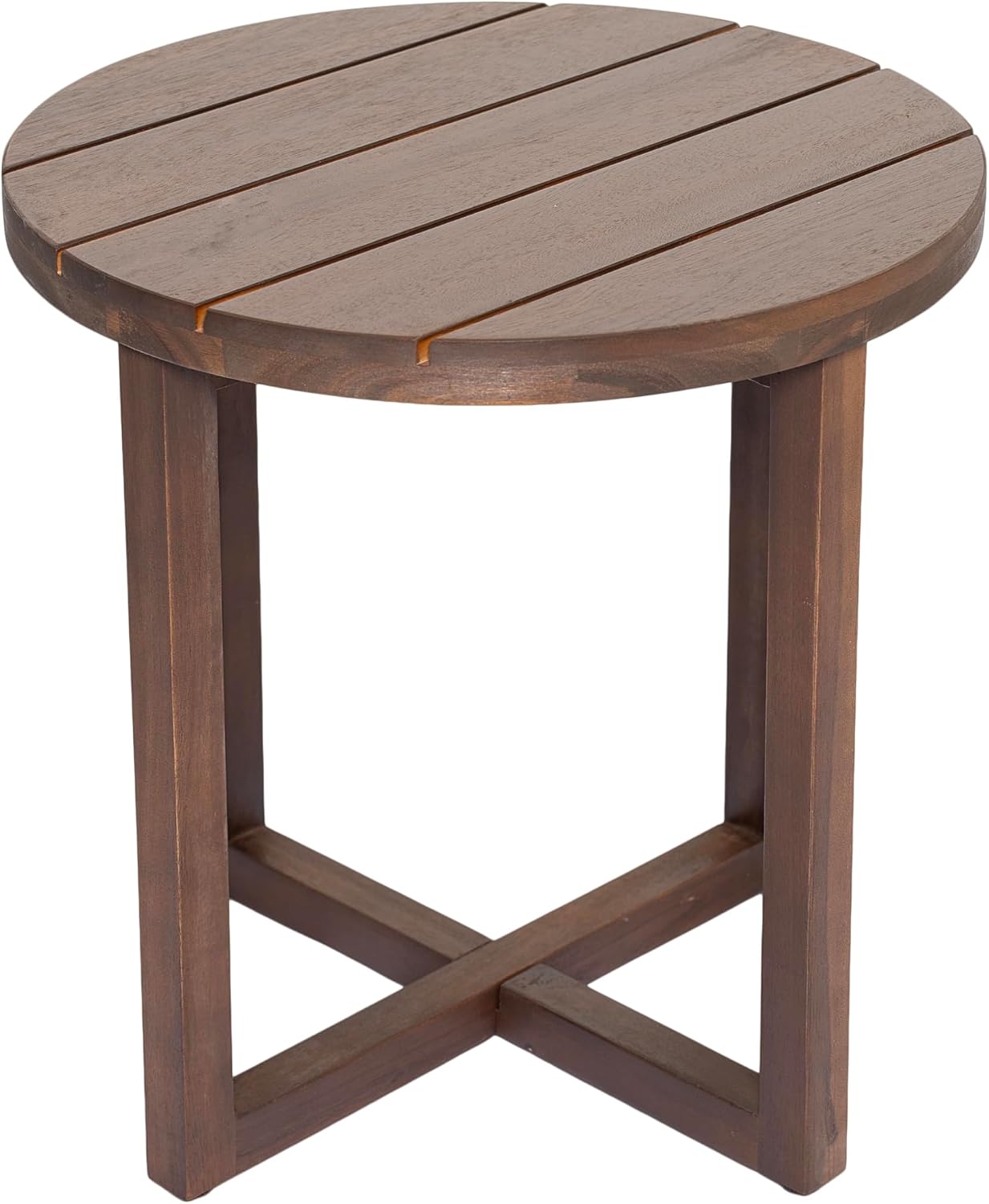 Dark Oak Acacia Wood Outdoor Round Side Table