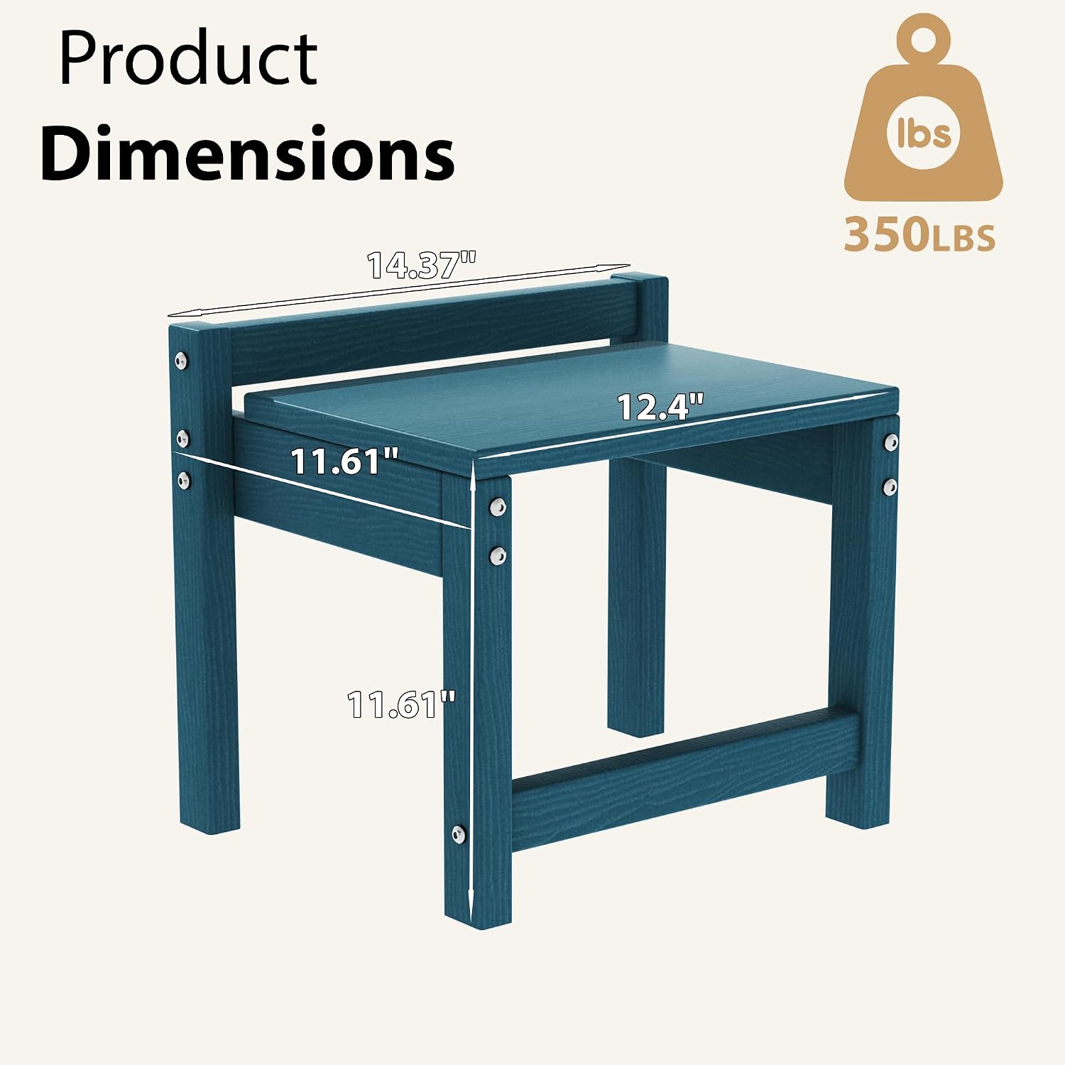 Navy HDPE Stackable Indoor Outdoor Foot Stool