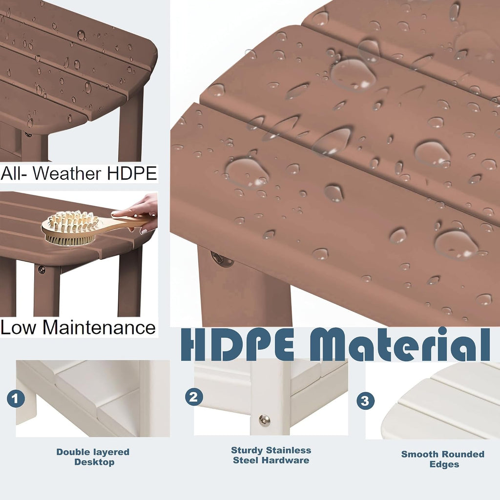 HDPE 2‑Tier Square Outdoor Side Table