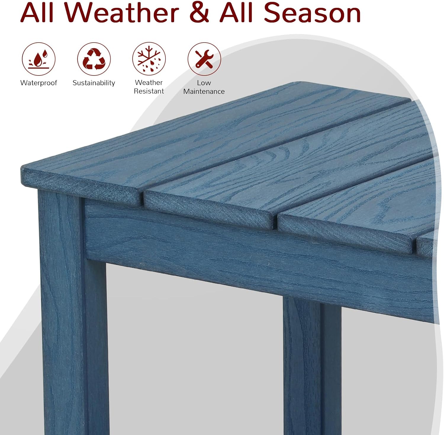 Blue 2‑Tier HIPS Weather‑Resistant Patio Side Table