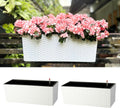 White Railing Self‑Watering Planter Boxes