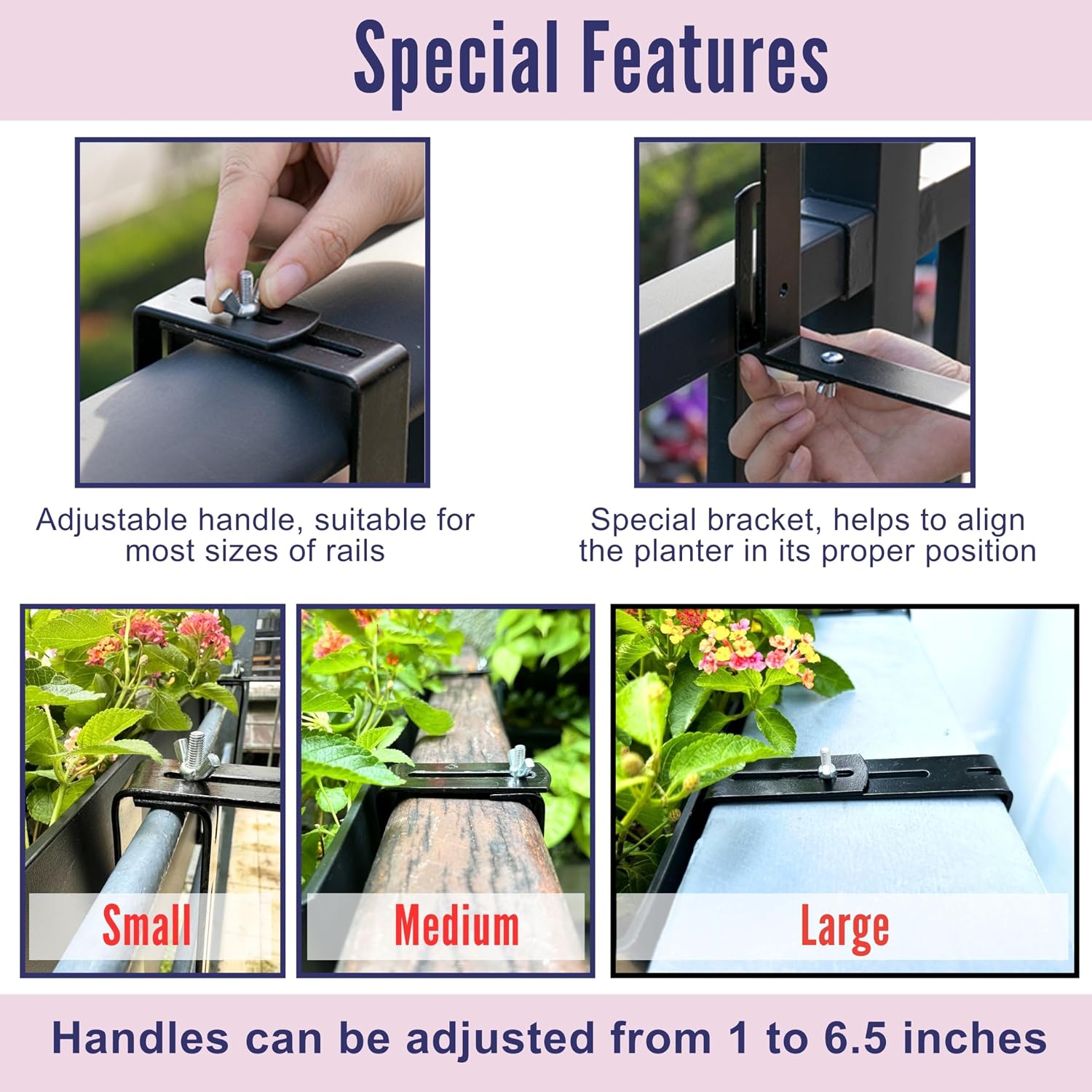 White Railing Self‑Watering Planter Boxes