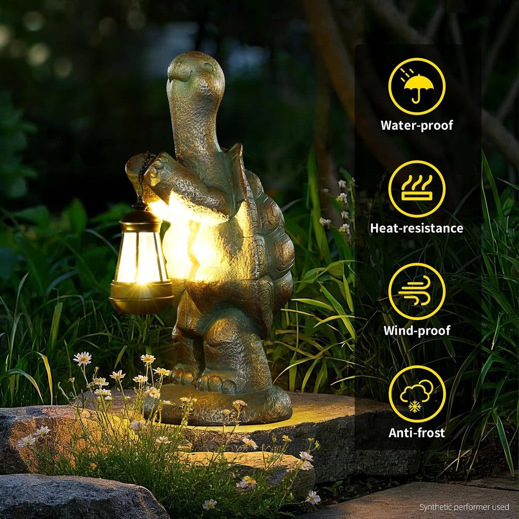 Solar Turtle Garden Statue With Lantern