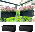 Black Self‑Watering Railing Planter Boxes
