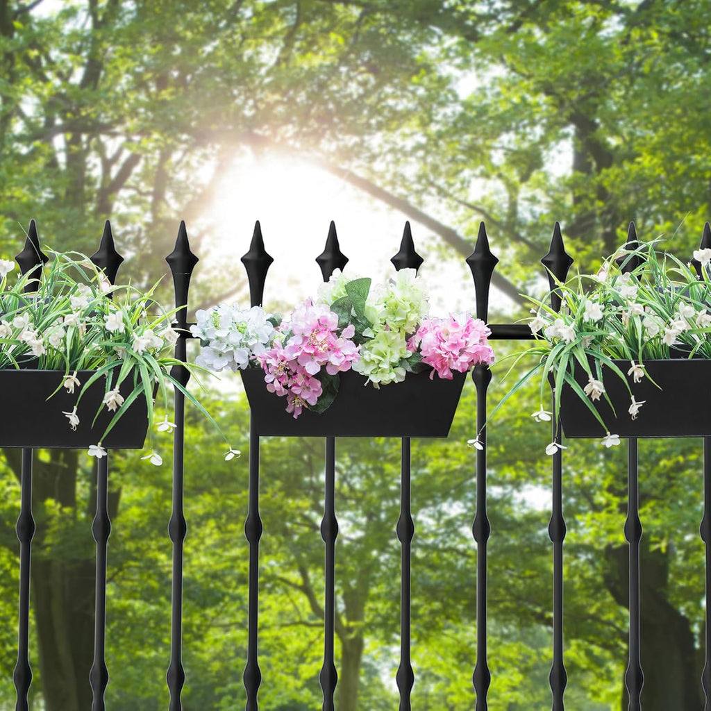 Metal Hanging Railing Flower Planter Boxes