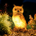 Brown Resin Solar Owl Garden Statue