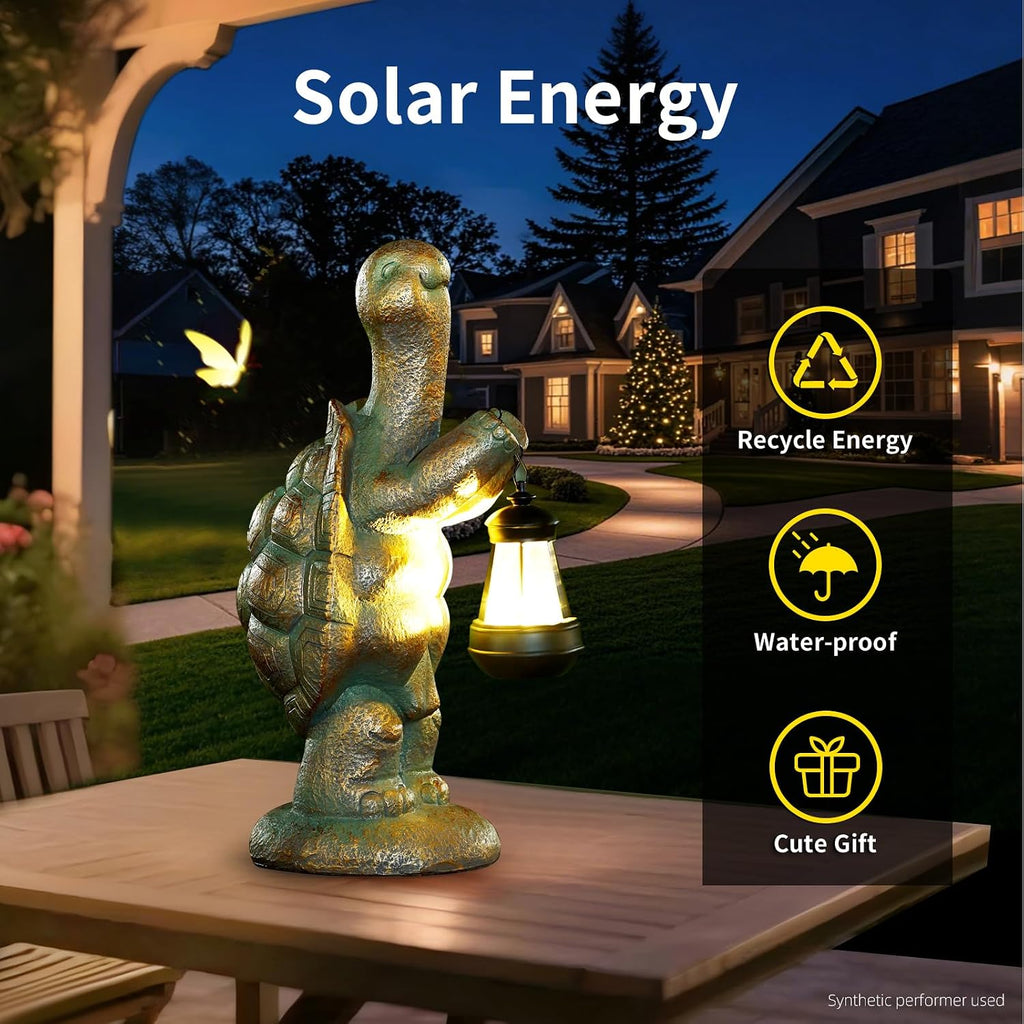 Solar Turtle Garden Statue With Lantern