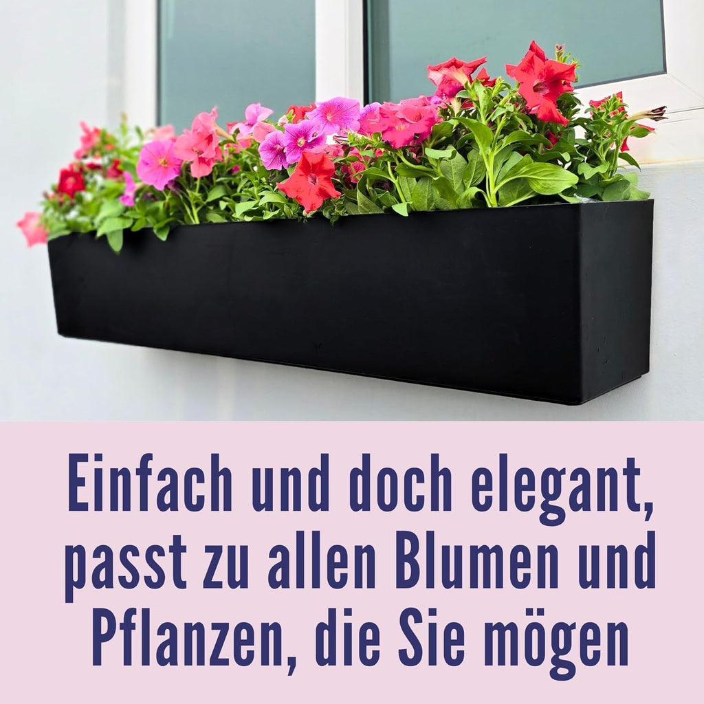 Black Self‑Watering Wall Flower Planter Boxes