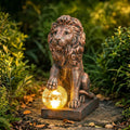 Copper Solar Lion Garden Decor Statue