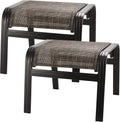 Brown Metal Outdoor Patio Ottoman Footstools