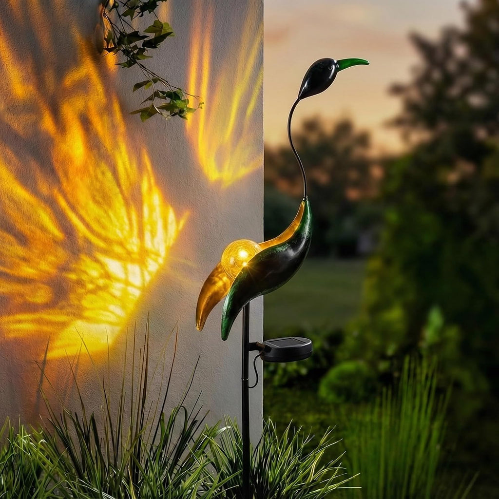 Solar Crane Outdoor Garden Decor Statue