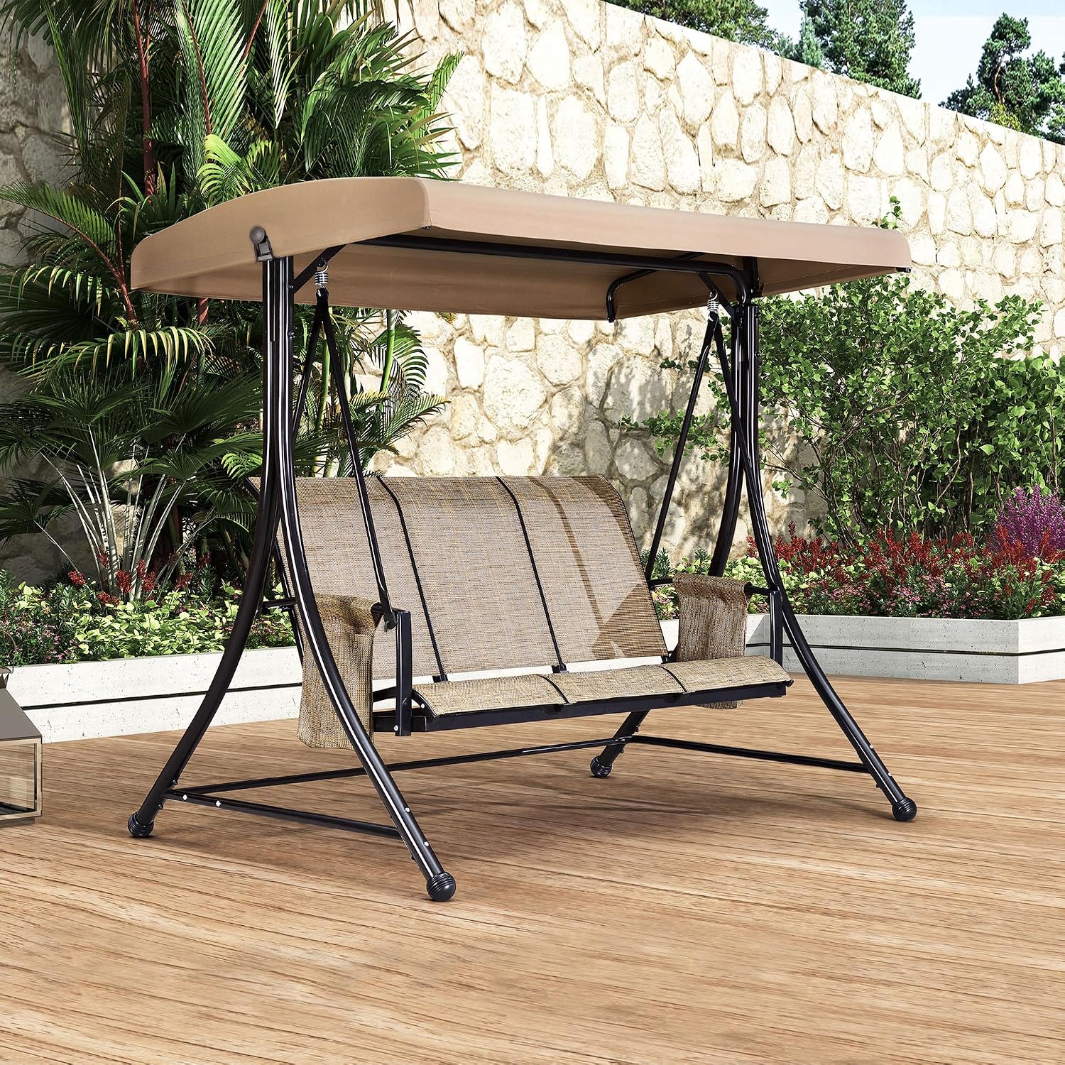 3‑Seat Outdoor Porch Swing Chair